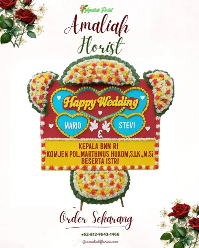 Karangan Papan Bunga Pernikahan di Tampekan